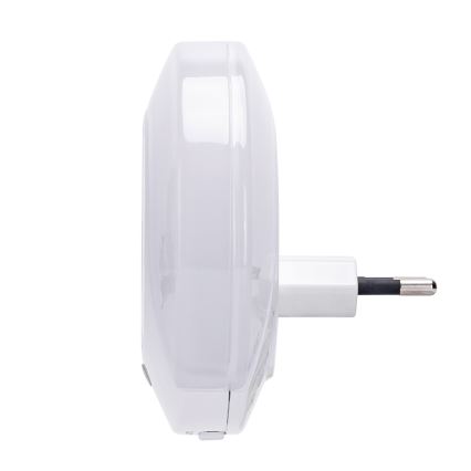 Aigostar - LED-nattlampa med skymningssensor för vägguttag med USB, LED/0,4W/230V