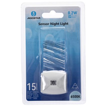 Aigostar - LED Nattlampa med skymningssensor LED/0,2W/230V 6500K