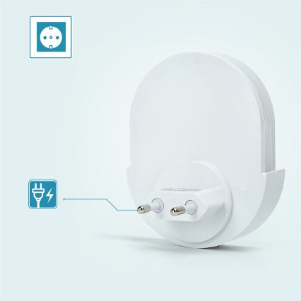 Aigostar - LED nattlampa med sensor LED/1W/230V 6500K oval