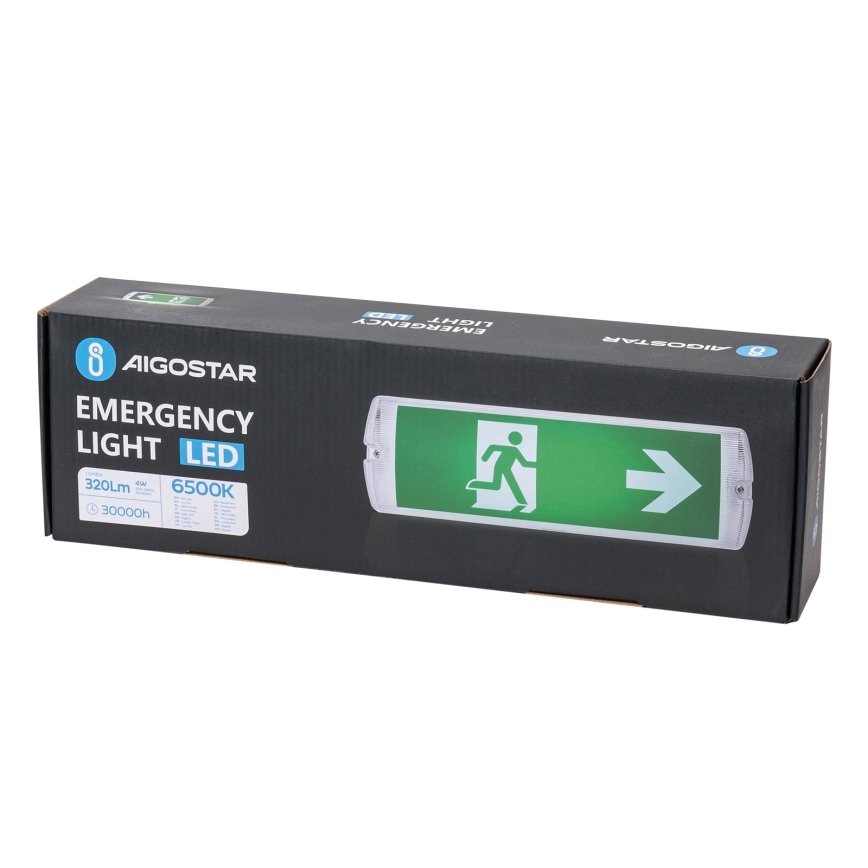 Aigostar - LED nödbelysning EMERGENCY EXIT LED/4W/230V IP65 6500K 600mAh