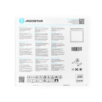 Aigostar - LED infälld panel LED/40W/230V 6500K 60x60cm vit
