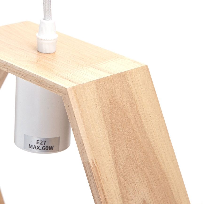 Aigostar - LED pendel i trä med vajer 1xE27/9W/230V 2200K furu