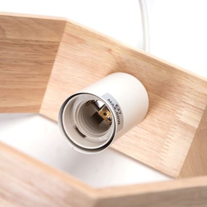 Aigostar - LED pendel i trä med vajer 1xE27/9W/230V 2200K furu