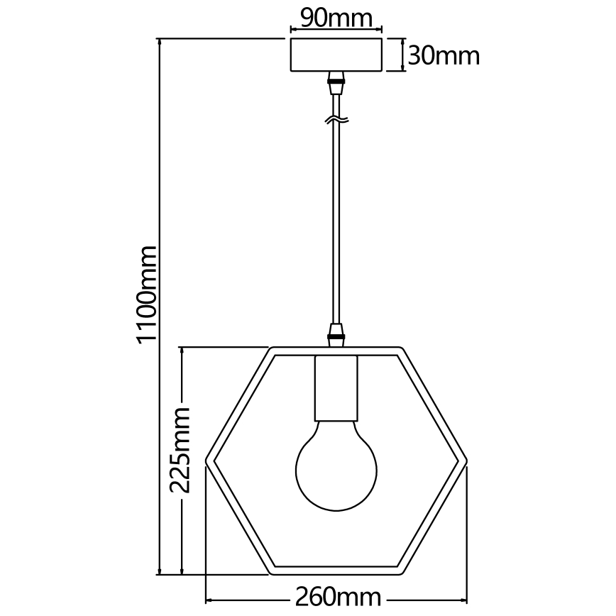 Aigostar - LED pendel i trä med vajer 1xE27/9W/230V 2200K furu