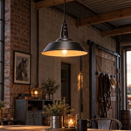 Aigostar - LED pendellampa med kabel 1xE27/60W/230V Ø 36 cm svart