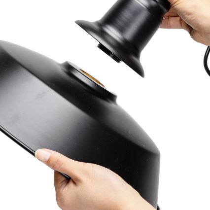 Aigostar - LED pendellampa med kabel 1xE27/60W/230V Ø 36 cm svart