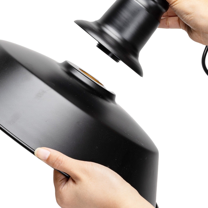 Aigostar - LED pendellampa med kabel 1xE27/60W/230V Ø 36 cm svart