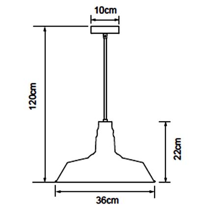 Aigostar - LED pendellampa med kabel 1xE27/60W/230V Ø 36 cm svart