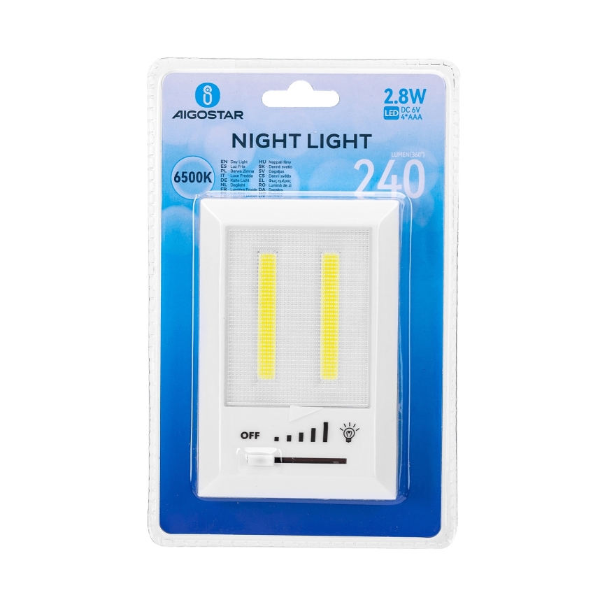 Aigostar - LED Portabel nattlampa LED/4xAAA 6500K