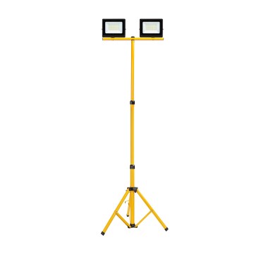Aigostar - LED-reflektor med stativ 2xLED/30W/230V 6500K IP65 orange/svart