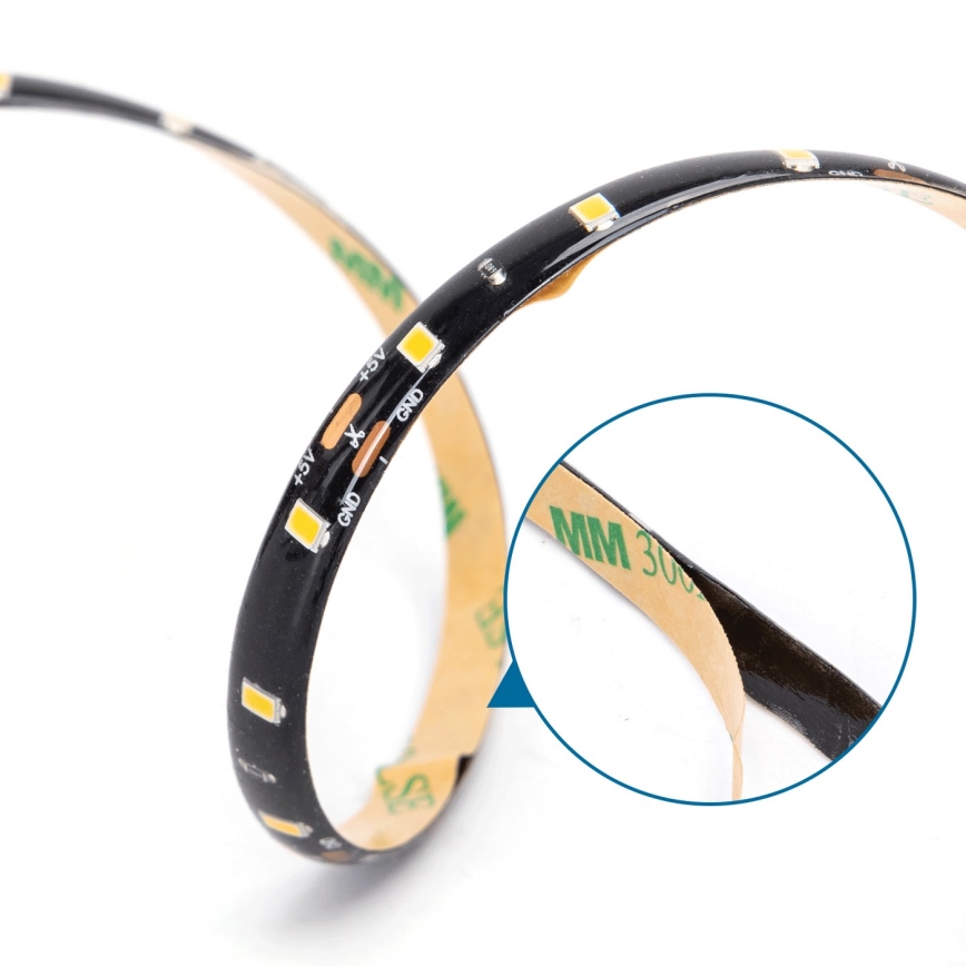 Aigostar - LED-remsa 2m LED/4,9W/5V 2700K IP65 svart