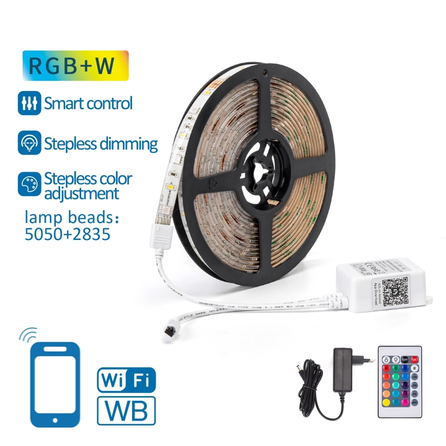 Aigostar - LED RGB dimbar LED-remsa 6,5 m LED/16,5W/12/230V 3000K Wi-Fi