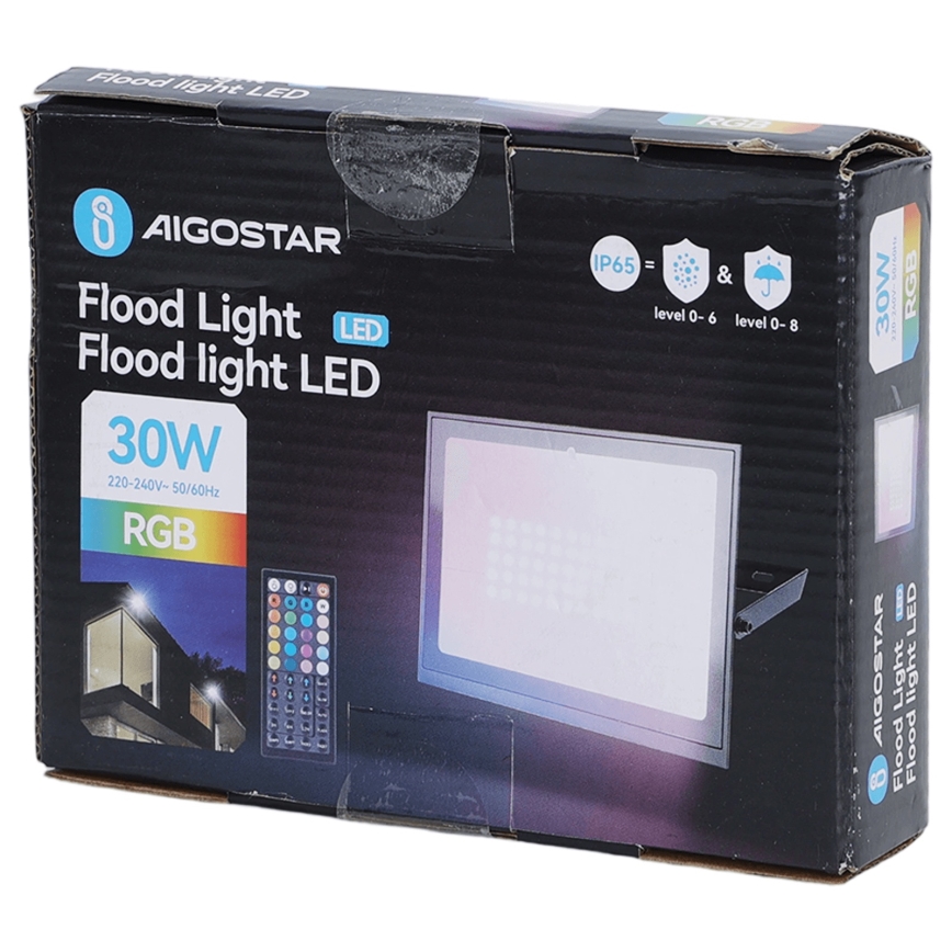 Aigostar - RGB-LED dimbar strålkastare LED/30W/230V IP65 + fjärrkontroll