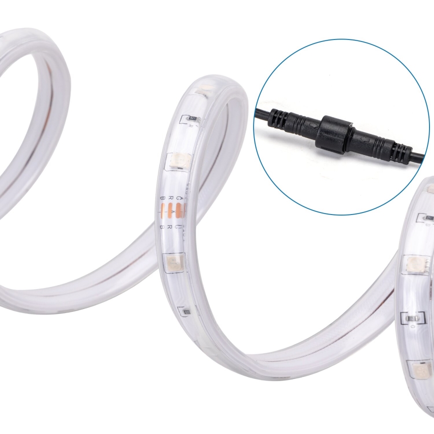 Aigostar - LED RGB Dimbar solcellsstrip LED/5W/3,2V 5+2m IP65 4000 mAh + fjärrkontroll