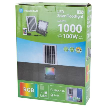 Aigostar - LED RGB Dimbart solreflektor LED/100W/3,2V IP66 + fjärrkontroll