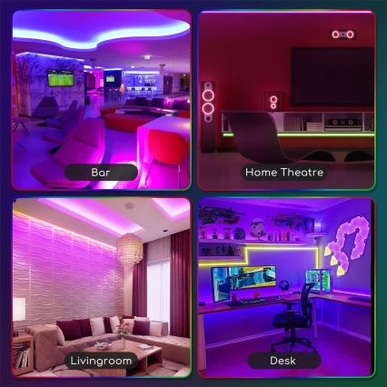 Aigostar - LED RGB Dimbar utomhuslist 3m LED/24W/12/230V IP65 + fjärrkontroll