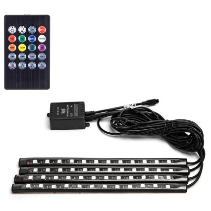 Aigostar - RGB LED-dimbara lister för bil LED/4,5W/5V + fjärrkontroll