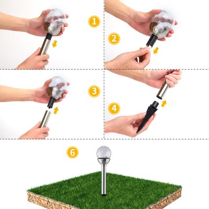 Aigostar - LED RGB solcellsbelysning LED/0,08W/2V IP44 200 mAh