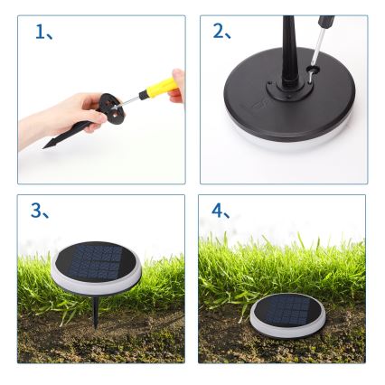 Aigostar - LED RGB solcellsbelysning LED/0,6W/3,7V IP65