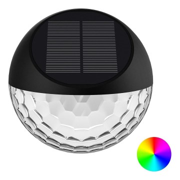 Aigostar - LED RGB Solcellsvägglampa LED/2W/1,2V 300 mAh svart IP44