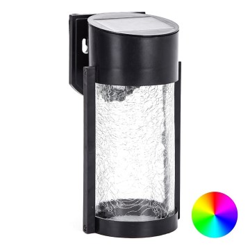 Aigostar - LED RGB Solcellsvägglampa LED/2W/1,2V 300 mAh svart IP44