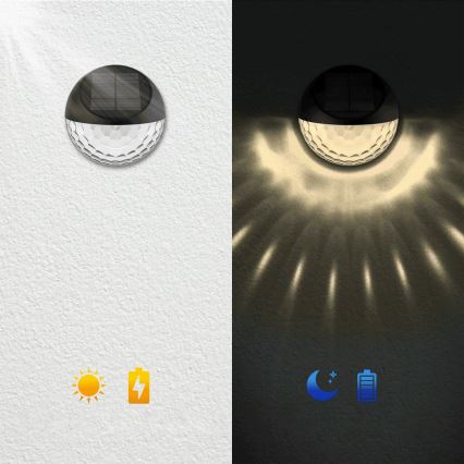 Aigostar - LED RGB Solcellsvägglampa LED/2W/1,2V 300 mAh svart IP44