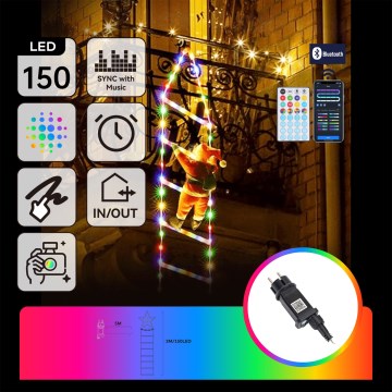 Aigostar - LED RGBICW smart utomhus julbelysning MESH 150 LED/230V 3 m IP44 + fjärrkontroll