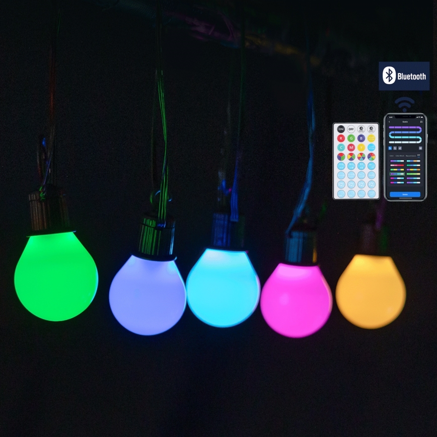 Aigostar - LED RGBICW Smart utomhusljusslinga MESH 25xLED 5 m IP44 + fjärrkontroll