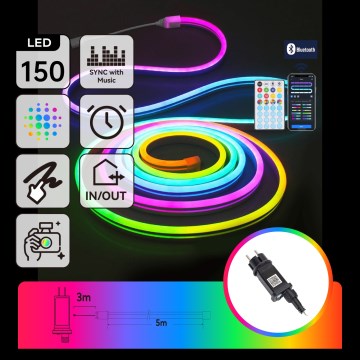Aigostar - LED RGBICW Smart utomhusslinga för jul MESH 150xLED 5m IP44 + fjärrkontroll