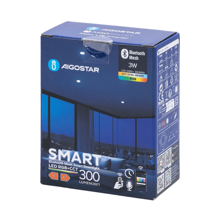 Aigostar - LED RGBW Ljusreglerad hängande badrumslampa MESH Smart LED/3W/230V 2700-6500K IP44