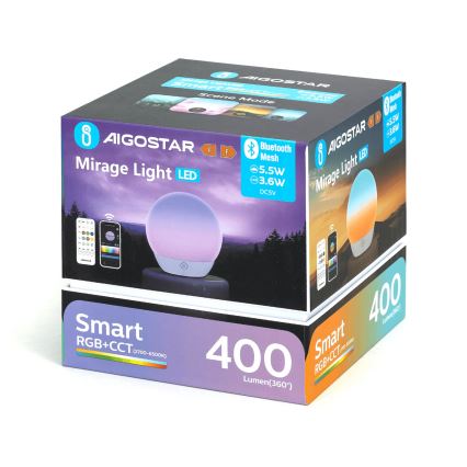 Aigostar - LED RGBW Dimmbar bordslampa LED/5,5W/5V Wi-Fi + fjärrkontroll