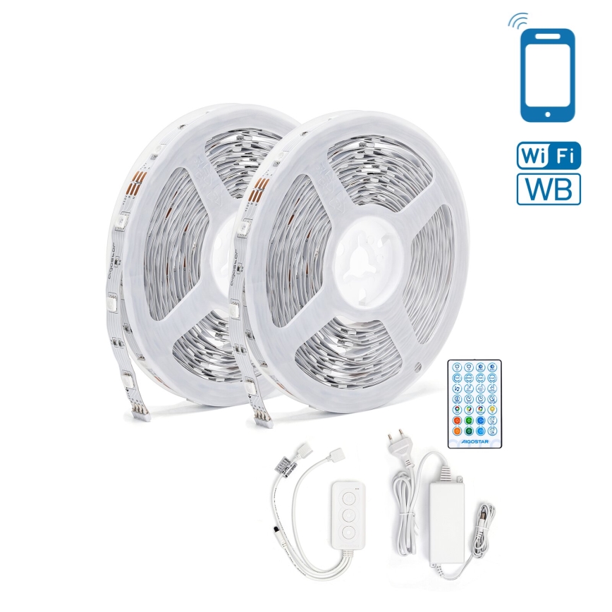 Aigostar - LED RGBW dimbar LED-remsa/48W/12V 2x7,5 m Wi‑Fi