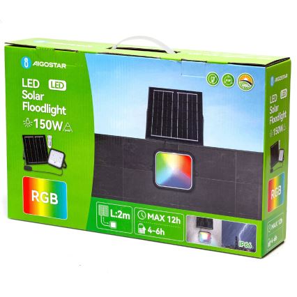 Aigostar - LED RGBW dimbar solreflektor LED/150W/3,4V IP66 12000 mAh + fjärrkontroll