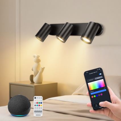 Aigostar - LED RGBW MESH spotlampa 3xLED/4,9W/230V 2700-6500K vit med dimmer + fjärrkontroll