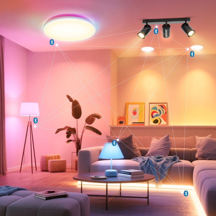 Aigostar - LED RGBW MESH spotlampa 3xLED/4,9W/230V 2700-6500K vit med dimmer + fjärrkontroll