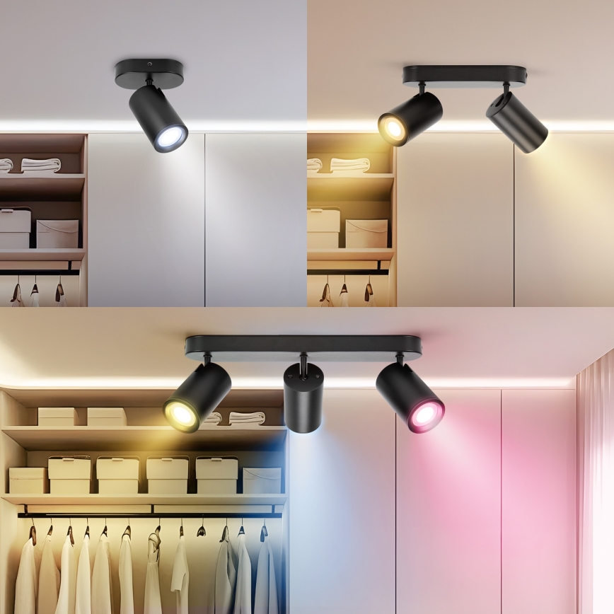 Aigostar - LED RGBW MESH spotlampa 3xLED/4,9W/230V 2700-6500K vit med dimmer + fjärrkontroll