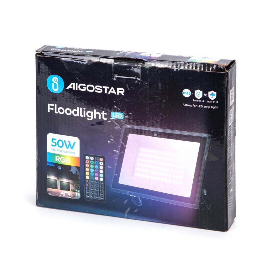 Aigostar - LED RGBW dimbar strålkastare LED/50W/230V IP65 + fjärrkontroll
