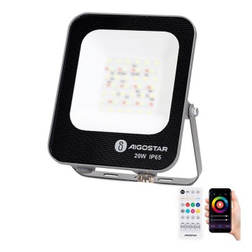 Aigostar - LED RGBW Dimbar strålkastare MESH Smart LED/20W/230V 6500K IP65 + fjärrkontroll