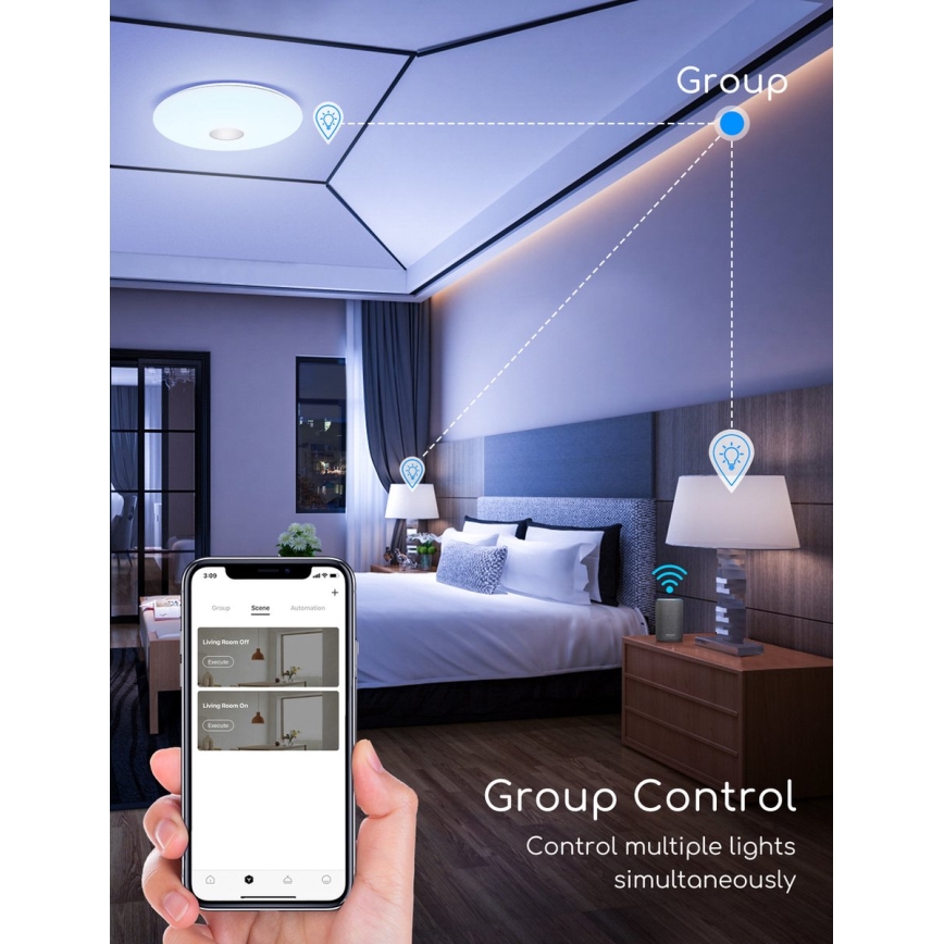 Aigostar - LED RGBW dimbar taklampa 18W/230V Ø 34 cm Wi-Fi