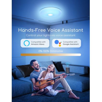 Aigostar - LED RGBW dimbar taklampa 18W/230V Ø 34 cm Wi-Fi