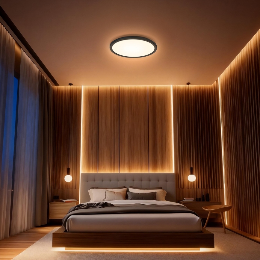 Aigostar - LED RGBW dimbar takarmatur MESH LED/36W/230V 3000-6500K svart + fjärrkontroll