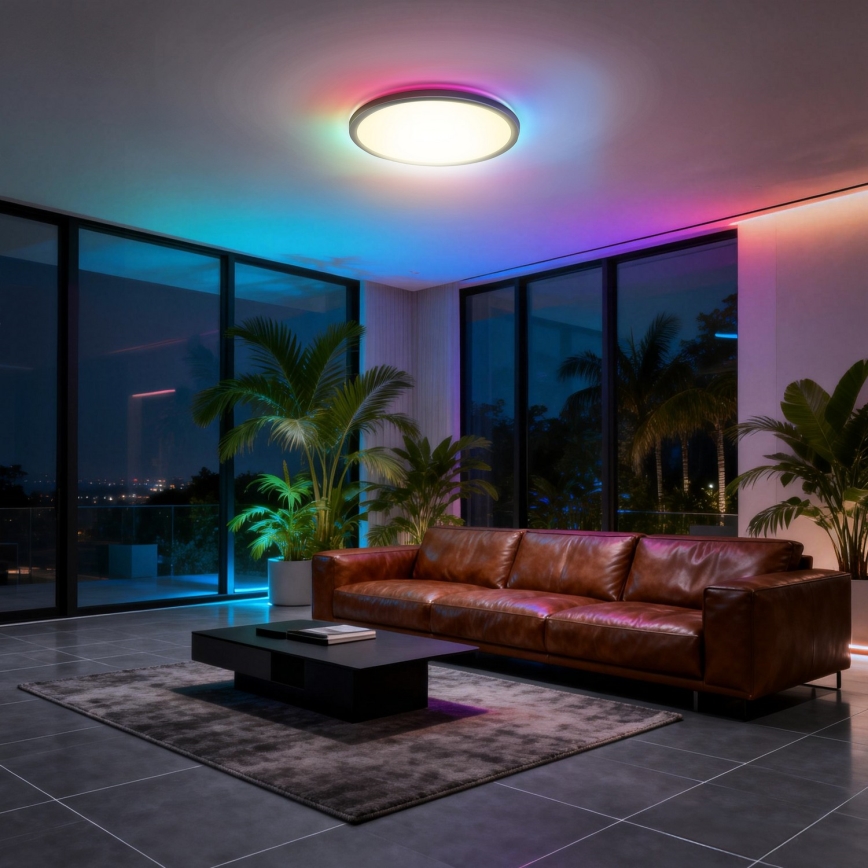 Aigostar - LED RGBW dimbar takarmatur MESH LED/24W/230V 3000-6500K svart + fjärrkontroll