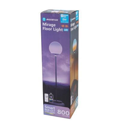 Aigostar - LED RGBW dimbar golvlampa MESH LED/8W/230V + fjärrkontroll