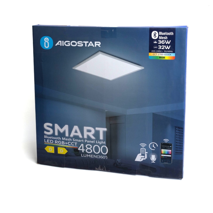 Aigostar - LED RGBW Infälld panel med dimmer MESH LED/36W/230V 60x60 cm
