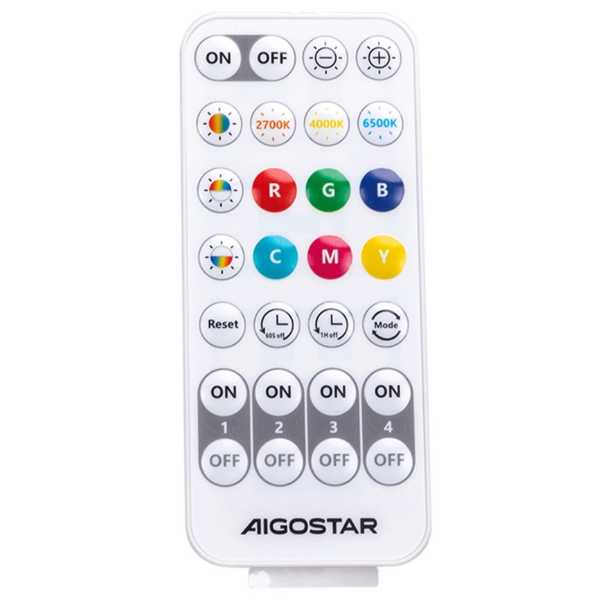 Aigostar - LED RGBW Ljusreglerad ljuskrona på textilsladd MESH LED/8W/230V 2700-6500K vit + fjärrkontroll