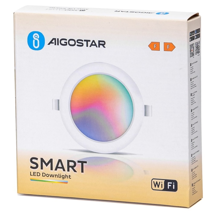 Aigostar - LED RGBW Ljusreglerad upphängd taklampa LED/9W/230V 2700-6500K diameter 14,5 cm Wi-Fi