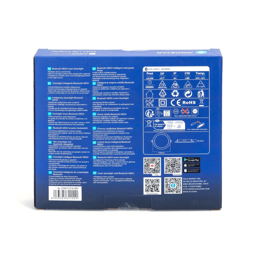 Aigostar - LED RGBW Ljusreglerad upphängd taklampa MESH LED/15W/230V 2700-6500K diameter 17 cm