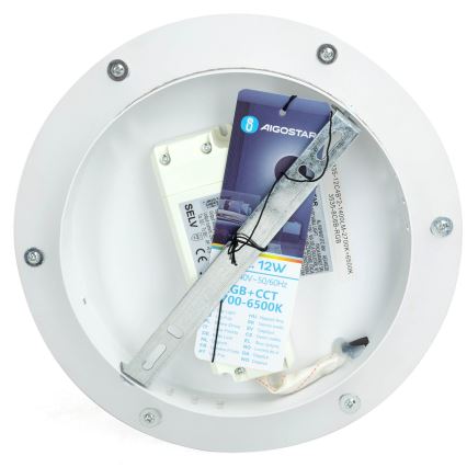 Aigostar - LED RGBW Ljusreglerad vägglampa MESH Smart LED/12W/230V 2700-6500K vit + fjärrkontroll