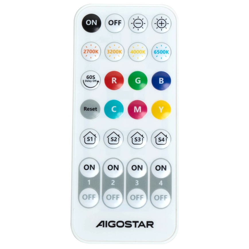 Aigostar - LED RGBW Ljusreglerad vägglampa MESH Smart LED/12W/230V 2700-6500K vit + fjärrkontroll