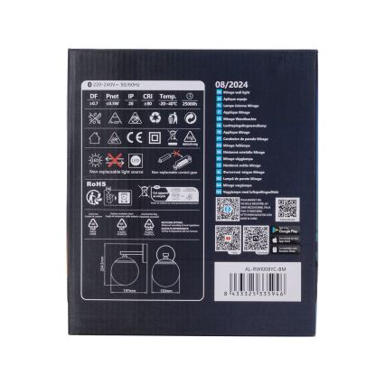 Aigostar - LED RGBW Ljusreglerad vägglampa MESH Smart LED/8W/230V + fjärrkontroll